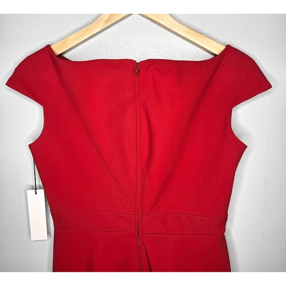 GRETA CONSTANTINE Lagos Dress Large Red Cap Sleeve Sheath Polyamide Stretch NWT - Picture 5 of 10
